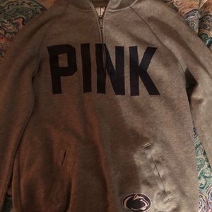 “pink” gray & dark blue sweatshirt